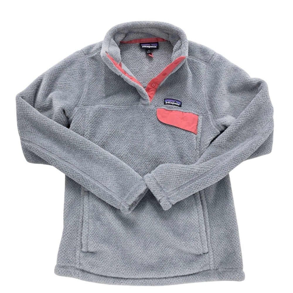 Patagonia Gray Fleece Pullover Snap Neck‎ Pocket Women's Size S
